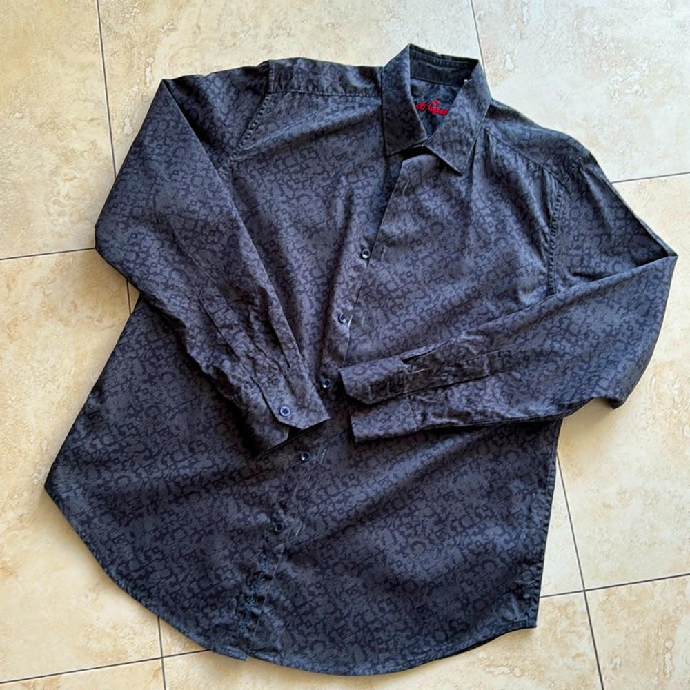 Robert Graham Classic Fit Printed Size Medium Dress Shirt 100% Cotton
